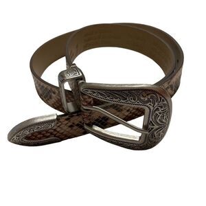 Urban Outfitters Snakeskin Belt with Silver Hardware, Medium